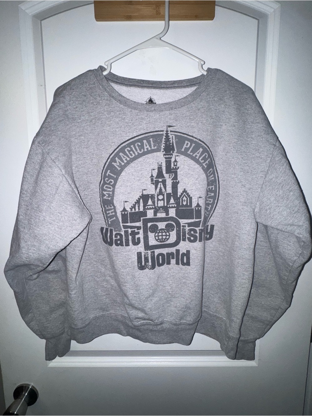 Disney Gray Walt Disney World Castle Crewneck Sweatshirt